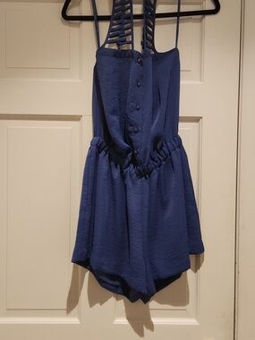 NWT BCBGeneration Indigo Halter Romper Women's M